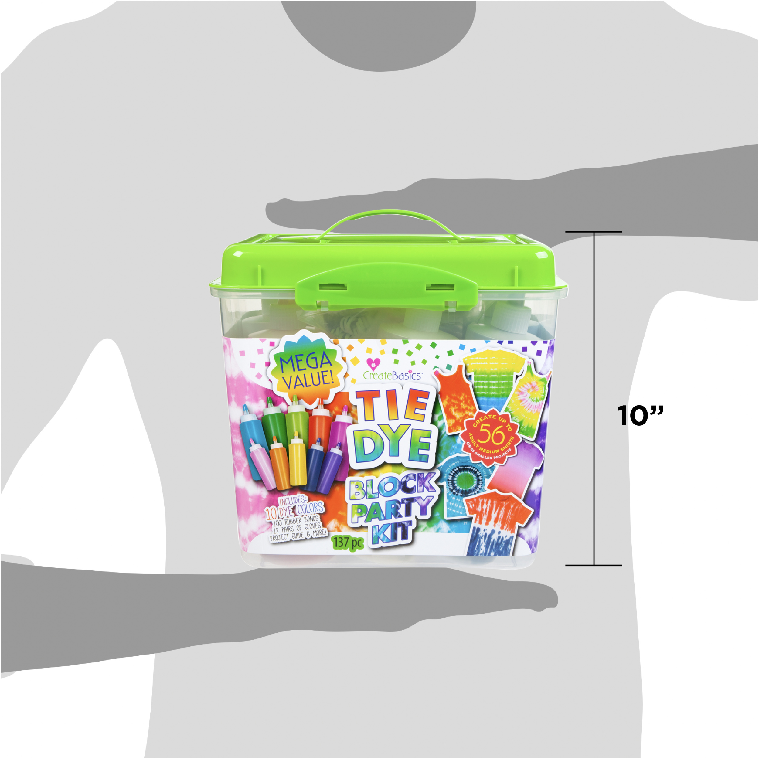 Create Basics Block Party Tie Dye Tub Kit, 5 Large & 6 Mega Bottles - image 10 of 11