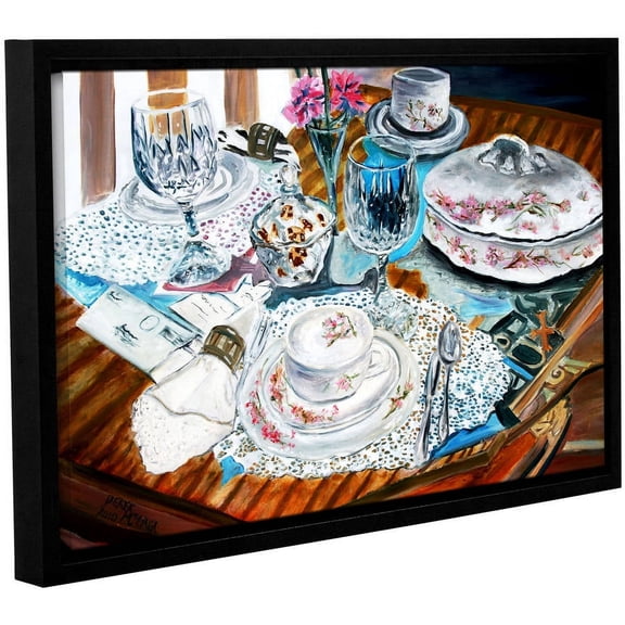 ArtWall Derek Mccrea "China Tea Set" Gallery-wrapped Floater-framed Canvas