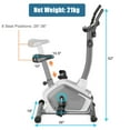 thumbnail image 2 of Gymax Magnetic Upright Exercise Bike Cycling Bike W/Pulse Sensor 8-Level Fitness, 2 of 10