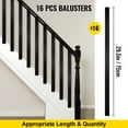 thumbnail image 3 of VEVORbrand 29.5" Deck Balusters, 16 Pack Flat Balusters Kits Metal Staircase Baluster With Screws, Aluminum Alloy Deck Railing for Wood and Composite Deck, Stylish Baluster, 3 of 9