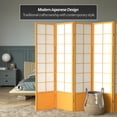 thumbnail image 2 of 6 ft. Tall Premium Japanese Design Wide Window Pane Screen - Honey - 6 Panels, 2 of 6