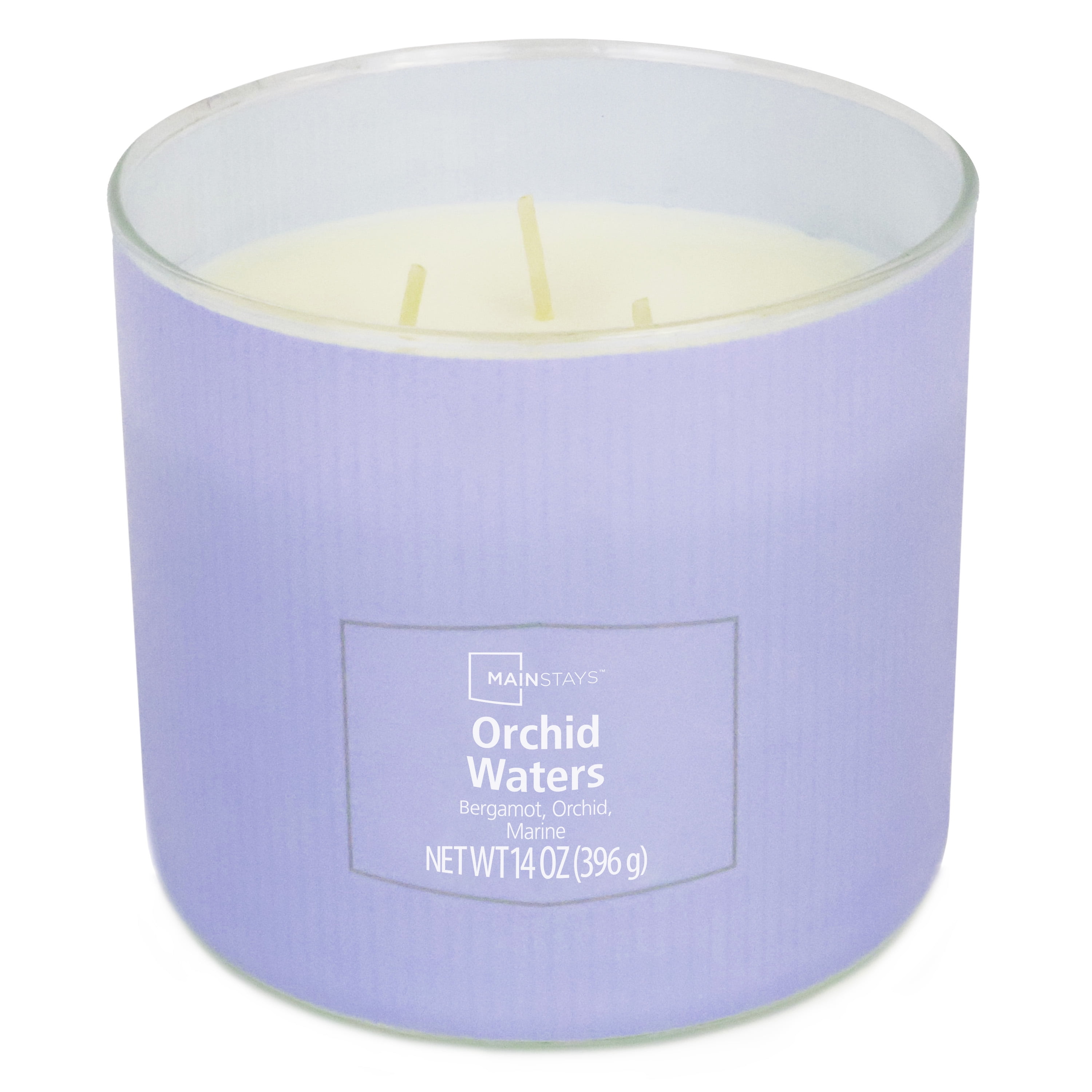 Mainstays 3-Wick Textured Wrapped Orchid Waters Scented Candle, 14 oz, MAINSTAYS PL MS TEX ORCHID