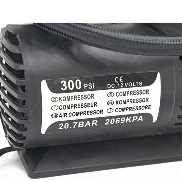 Compresseur d'air, Mini compresseur d'air 12V Portable 150PSI Kit de  gonflage de pneus de voiture Pompe à pression à haut volume avec pince de  batterie et tuyau enroulé pour voitures Vans 