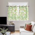 thumbnail image 4 of Spring Floral Kitchen Curtains Window Panels, Watercolor Orchid Flowers Leaves Botanical Green Insulated Window Treatment Curtain, Grommet Curtains for Bedroom/Living Room/Bathroom, 2 Piece 52"Wx45"L, 4 of 8