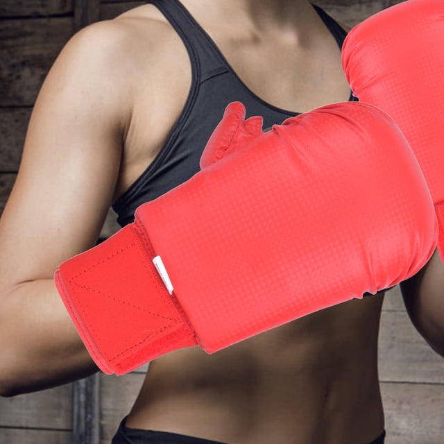 Karate Glove, Comfortable Wear Resistant Boxing Gloves EVA Sponge Layer With Hook And Loop Buckle For Sport Training Red M