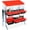 Red, variant on Chicken Nesting Box,6 Hole Laying Boxes for Hens, Metal Roll Away Nesting Box with Removable Tray & Lid Cover for Chickens Laying Egg to Protect Eggs,Cleanable Pull Out Hen Roosting Boxes