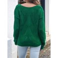thumbnail image 6 of Fall Sweaters Round Neck Crochet Hollow Out Cute Winter Pullover Sweaters for Women Trendy Green S, 6 of 7