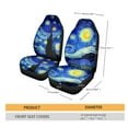 thumbnail image 5 of Xoenoiee 2 PCS Car Front Seat Covers, Van Gogh Starry Night Print Auto Bucket Seats Cushion Seat Protector Universal fit Cars SUV Sedan Van Truck, 5 of 6