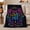 Black with Rainbow Neon Florals, variant on Printed Flannel Throw Blanket with Safe Seen Loved Inspirational Neon Art