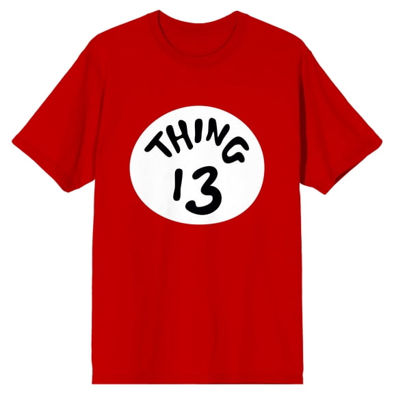 Dr Seuss The Cat In The Hat Thing 13 Men's Red Short Sleeve Tee-3XL