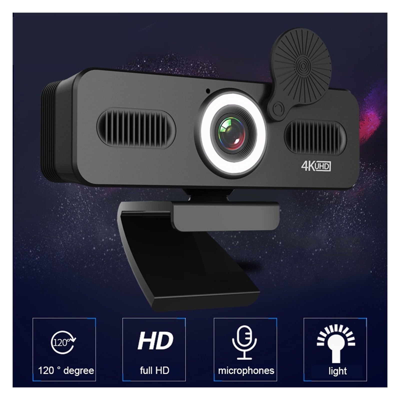 Webcam 4k USB Webcam 1080P Web Camera With Microphone Web Cam For PC Computer Laptop Video Mini Camera With Webcam Cover ,HD Video