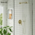 thumbnail image 4 of Boyel Living Shower System 9 in. Wall Mount Shower Heads with 5-Spray Patterns Handheld Shower 2.4 GPM Dual Pressure Balance Valve and Trim in Brushed Gold, 4 of 9