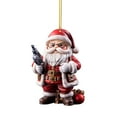 thumbnail image 1 of Xihbxyly Colgante de Papá Noel, Diseño de Impresión a Doble Cara, Material Acrílico, Ideal para Decorar El Árbol de Navidad, El Coche o El Móvil, Un Regalo Original, Duradero y Ligero, Incluye Un Col, 1 of 3