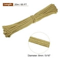 thumbnail image 2 of Uxcell 65Ft 1/3 inch (8mm) Diamond Braided Polypropylene Rope Suitable for Flagpole Camping Crafting, Khaki, 2 of 6