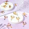 thumbnail image 2 of 7 anillos ajustables de acero inoxidable con dijes de vidrio facetado, anillo de mujer de 7 colores, anillos dorados ajustables, anillo con colgantes, anillos abiertos para los dedos., 2 of 5