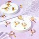 thumbnail image 2 of 7 anillos ajustables de acero inoxidable con dijes de vidrio facetado, anillo de mujer de 7 colores, anillos dorados ajustables, anillo con colgantes, anillos abiertos para los dedos., 2 of 5