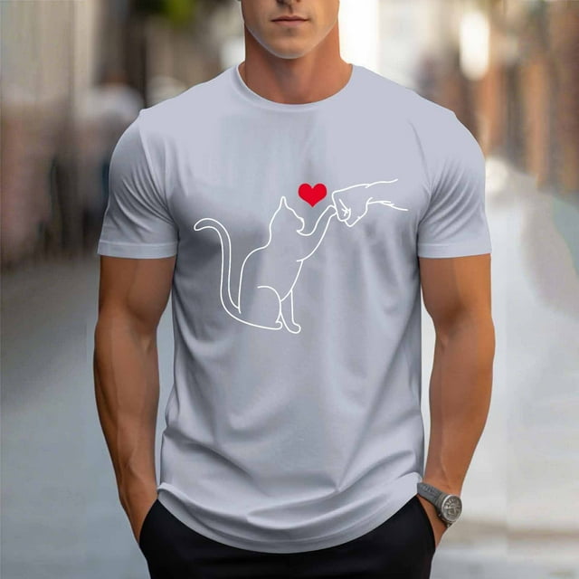 Tops para hombre, blusas y camisas de cuello redondo y manga corta para hombre, blusas casuales de cuello redondo con estampado de moda para hombre, blusas de cuello redondo y manga corta, camisas par