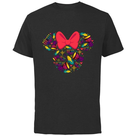 Disney Minnie Mouse Icon Kwanzaa - Short Sleeve Cotton T-Shirt for Adults - Customized-Black