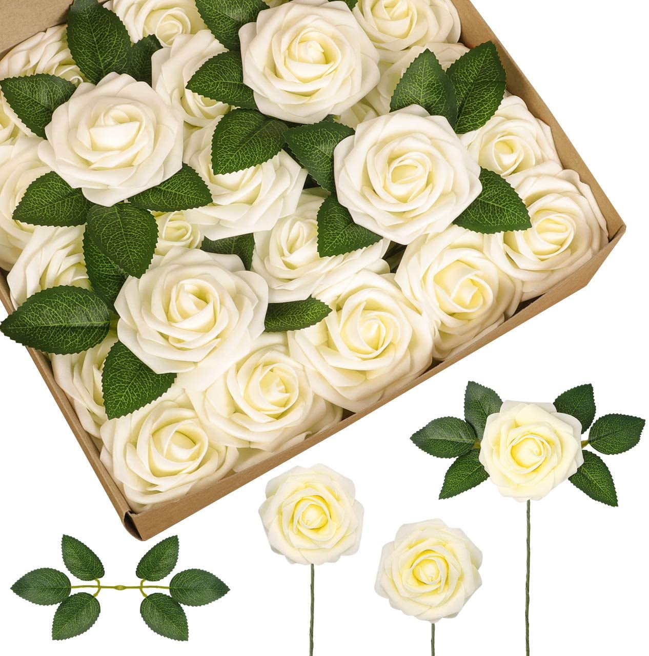 5X 10X Foam Roses Artificial Flower Heads Wedding Bouquet Party Home Decor DIY.