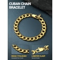thumbnail image 6 of PROSTEEL Gold Plated Cuban Bracelet for Men Thick 14K Gold Plated Curb Link Chain 8MM 8.3 Inch Stainless Steel Wrist Bracelets Birthday Father Day Jewelry Gifts, 6 of 9