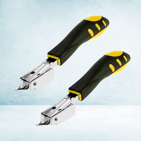 OUNONA 2Pc Plastic Handle Hand-held Stapler Repair Woodworking Multi-function Nail Remover