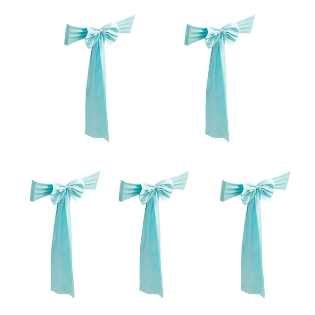 CSChome Bow-knot Sashes Decorative Chair Sashes: Bright Color, Soft Fabric, Washable, Smooth, Non-Fading, Wedding Party Banquet, 5Pcs