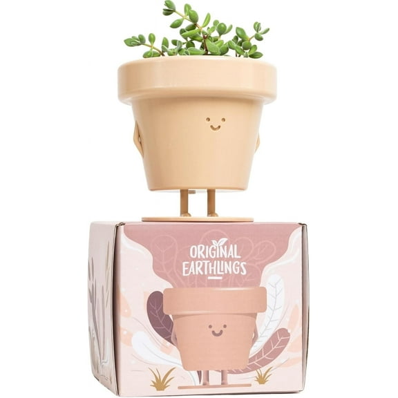 Original Earthlings Standing Plant Pot, Plastic, 4 Inch, Indoor Planter with Drainage Plug