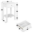 thumbnail image 3 of IVV Nightstand with Drawer, Modern Side Tables with Storage Open Shelf, Farmhouse Bedside Table Night Stand for Small Spaces Bedroom Office, White, 3 of 5