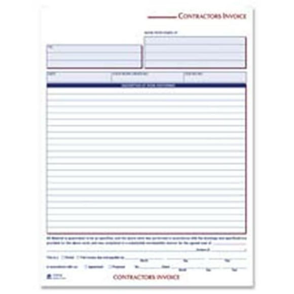 Adams Business Forms Facture pour Entrepreneurs - 3 Pcs - Navires - 8 Pouces.38 Po.x11 Pouces.44 Po - 50e - BK - WE