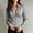 Gray, variant on IUYRTFE Women's Slim Fit Collared Button Down Shirt Long Sleeve Stretch Work Blouse