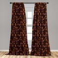 thumbnail image 4 of Ambesonne Ethnic Curtains, Indigenous African Faces, Pair of 28"x95", Chestnut Brown and Redwood, 4 of 4