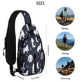 thumbnail image 5 of Sling Backpack,Celestial Wolf Halloween Pattern Crossbody Bag with Water Bottle Holder,Waterproof Sling Bag for Men/Women with Chest Phone Holder for Hiking,Travel, 5 of 6