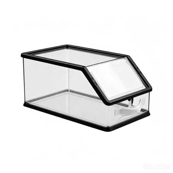 Slanted Clear Hat Storage Organizer Box, Dust-Proof Baseball Cap Display Case with Handle, Stackable Cap Holder for Closet, Dresser & Wall Storage,16.5*6.7*8.7 in.