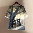 thumbnail image 4 of Godom Halloween T Shirts for Women Oversized Shirt Ghost Graphic Button Casual Short Sleeve Tees, 4 of 7