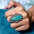 thumbnail image 5 of Chalcedony Stone Ring 925 Sterling Silver Statement Ring For Women Handmade Gemstone Christmas Jewellery Gift For Her Size 12.5, 5 of 7