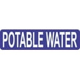 thumbnail image 1 of 8in x 2in Pipe Marker Potable Water Magnet Vinyl Magnetic Industrial Sign, 1 of 1