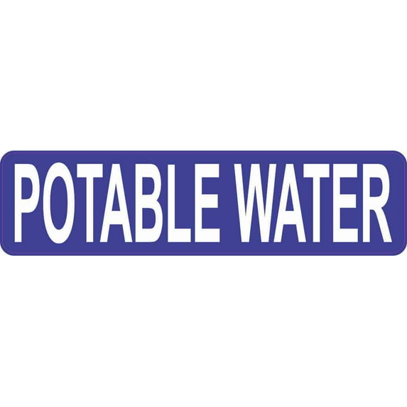 8in x 2in Pipe Marker Potable Water Magnet Vinyl Magnetic Industrial Sign