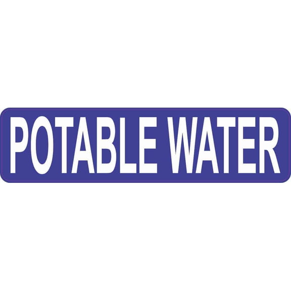 8in x 2in Pipe Marker Potable Water Magnet Vinyl Magnetic Industrial Sign