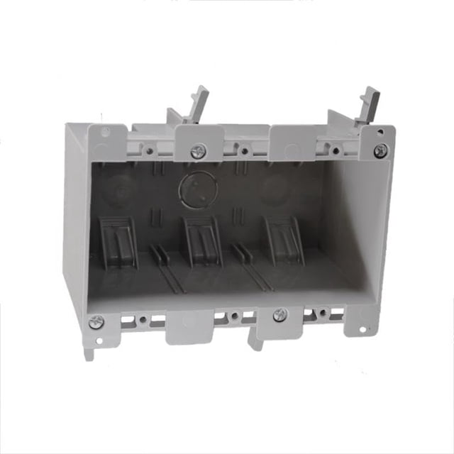 Caja de enchufe Cantex 3012617, rectangular, de 3 bandas, PVC, gris