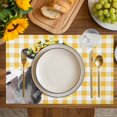 thumbnail image 4 of Sunflowers Cow Placemats Set of 4, Farm Animal Yellow Buffalo Plaid Placemats for Dining Table, Place Mats for Kitchen Tabletop, Waterproof Wipeable Dining Table Mats Set, 4 of 9