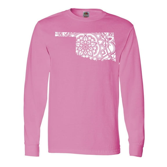 Inktastic Oklahoma Silhouette Mandala Long Sleeve T-Shirt