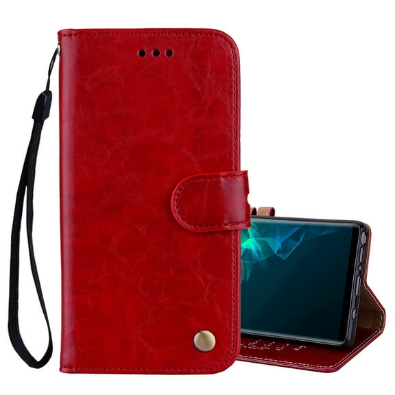 Business Style Oil Wax Texture Horizontal Flip Leather Case, with Holder & Card Slots & Wallet For