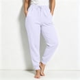 thumbnail image 5 of Women's Sweatpants Casual Drawstring Joggers with Elastic Cuffed Hem, Lightweight Lounge Pants for Yoga Running Athletic Workout White XL, 5 of 5