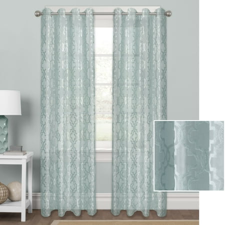 Velvet Drapery - Better Homes & Gardens Sheer Velvet Cross Cut Trellis Window Curtain Panel
