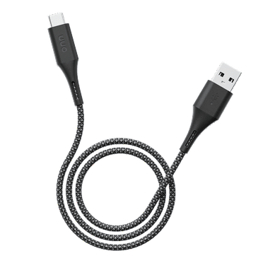 onn 3ft USB-A to USB-C Soft-touch Braided Charging Cable, USB IF Certified, Black