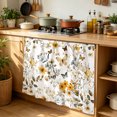 thumbnail image 6 of Vintage Botanical Cabinet Curtain 35"Wx35"L, Dustproof Under Sink Skirt with Self Adhesive Tape, Yellow Spring Floral Butterfly Cabinet Curtain Cover for Kitchen Sink, Bathroom Vanity, Laundry Room, 6 of 9