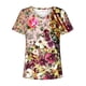 thumbnail image 4 of Tops Para Mujer Blusa Estampada Informal Camisetas Con Cuello en V Camisetas de Manga Corta Odeerbi  ODB180040, 4 of 5
