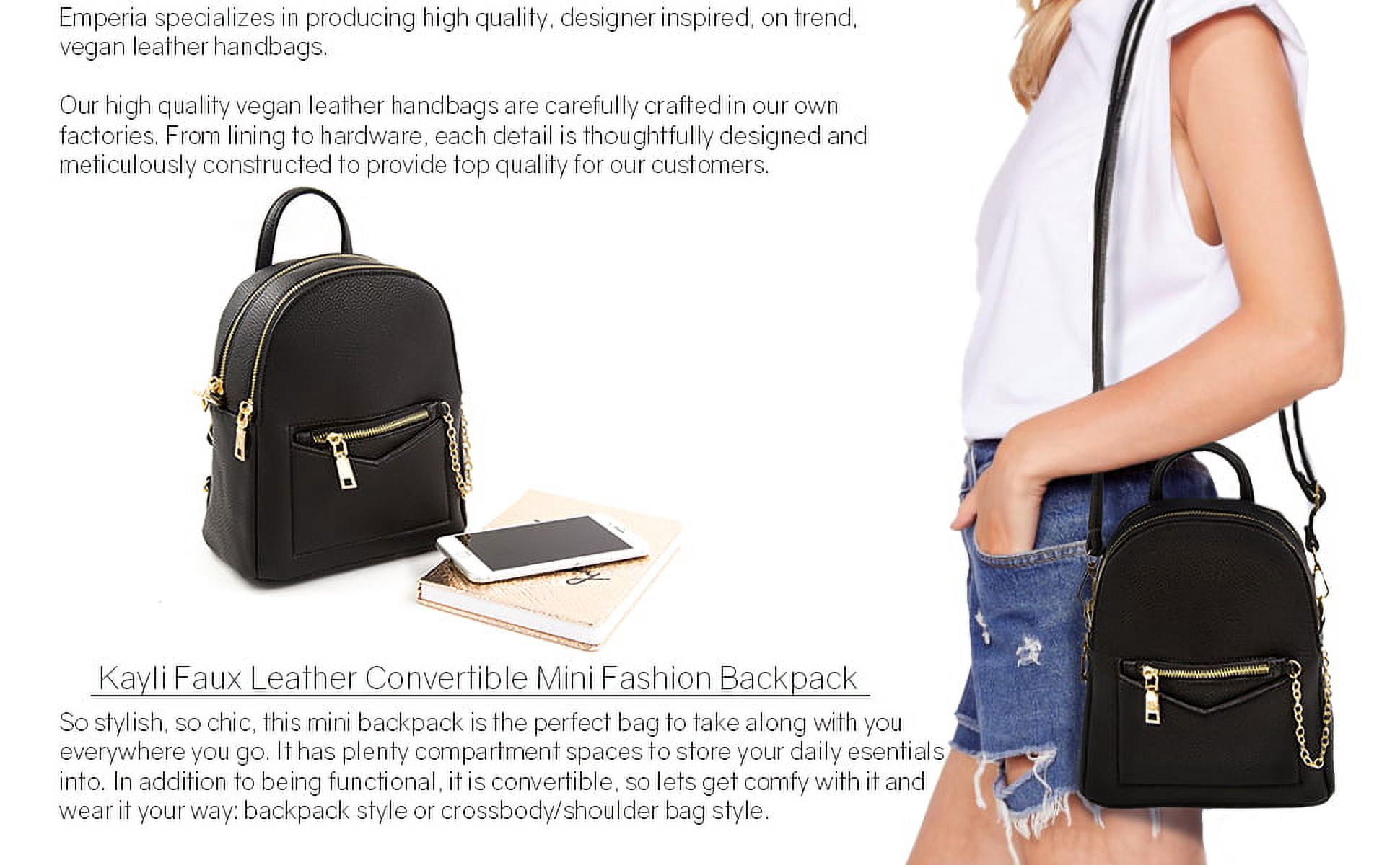 Versatile Waterproof Faux Leather Mini Backpack - Perfect for Any Outing Working-Style Adult Bookbag: Vegan Leather, Vinyl Mini  main image 3