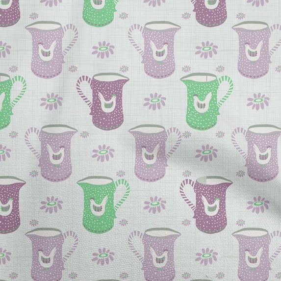 oneOone Georgette Viscose Light Purple Fabric Floral Craft Projects Decor Fabric Printed By The Yard 42 Inch Wide