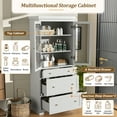 thumbnail image 5 of 70.1" Modern High Freestanding Bathroom Cabinet with Glass Doors, 3 Drawers for Clutter-Free Storage Solutions, 5 of 17